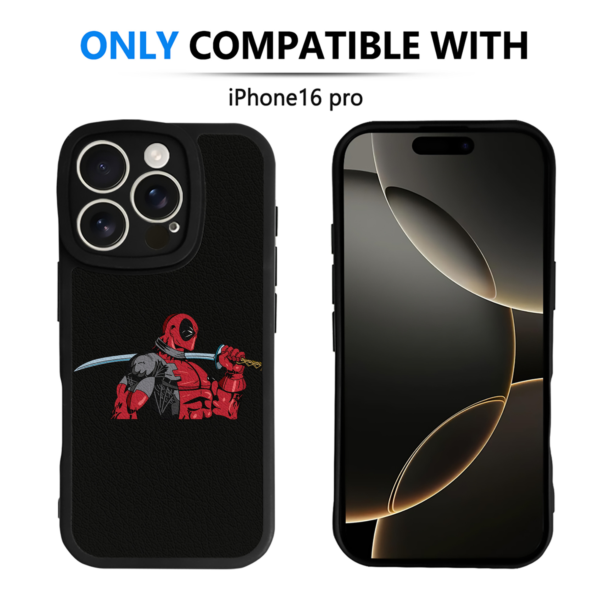 （画像用） Deadpool デッドプール 【iPhone 16シリーズ対応】シリコンスマホケース（レザー調） 材質：シリコン